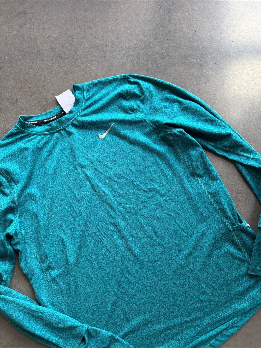 Nike Teal Crewneck Long-Sleeve Performance Top